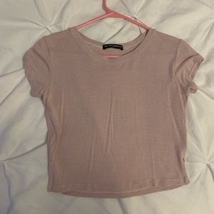 Pink and white stripped brandy melville shirt